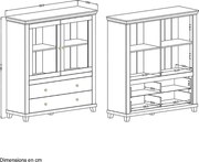 Komoda wysoka EVORA 2D2S 126 zielona mat/dąb lefkas