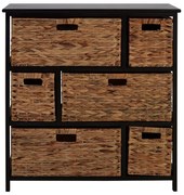 Czarny/naturalny regał łazienkowy z litego drewna paulowni 80x76 cm Padstow – Premier Housewares