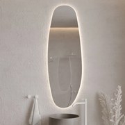 Lustro owalne z podświetleniem bezramowe 55 x 150 cm DELIS LED | Różne kolory szkła : Kolor - Srebro
