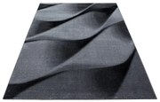 Dywan nowoczesny Parma fale szaro-czarny 80 cm x 150 cm