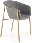 Szare tapicerowane krzesło kubełkowe A4-T70