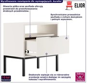 Biała szafka nocna z czarnym metalowym stelażem L8-K59