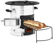 Srebrna kuchenka kempingowa na drewno M8-E39