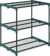 Outsunny 3-poziomowy stojak na rośliny, 72 cm wysokości, stojak na kwiaty do wnętrz i na zewnątrz, regał na rośliny ze stali, Ciemnozielony | Aosom PL