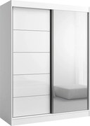 Szafa przeuwna z lutrem Como 2D1L 150 Biała (lacobel)