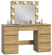 Nowoczesna toaletka z podświetlanym lustrem dąb craft C5-A57