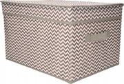 Organizer tekstylny Wzór Zygzak 50x40x30 cm pokrywka pudełko do domu salonu