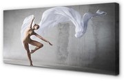 Obraz na płótnie Kobieta taniec biały materiał