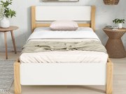 Łóżko pojedyncze 90x200cm rama drewniana - Białe