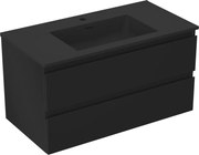 Mexen Orio szafka łazienkowa 90 cm z umywalką Otis, 2 szuflady, czarna mat - 91A10-09047-2-BFF71-W18M71