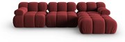 Czerwona aksamitna sofa 285 cm Bellis – Micadoni Home