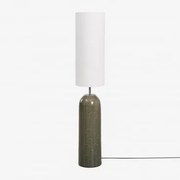 Lampa Podłogowa Z Ceramiki I Lnu Cinnamon Wojskowa Zieleń - Sklum