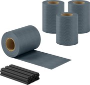 Outsunny Osłona ogrodowa 4 sztuki tworzywo sztuczne UV-odporna wodoodporna osłona z klipsami montażowymi 35m x 19cm szara | Aosom PL