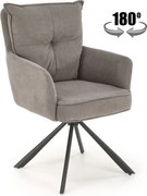 Krzesło tapicerowane K528 szare obracane HALMAR
