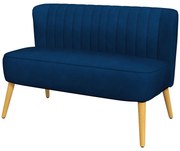 HOMCOM Sofa 2osobowa w wyglądzie lnianym Wymiary 117 dł x 565 szer x 77 wys cm Kolor niebieski | Aosom PL