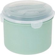 EH Pudełko na obiad z pojemnikiem na sos i sztućcami, zielony