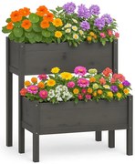 Szara podwójna donica ogrodowa E4-L98