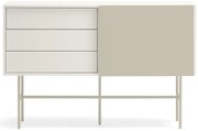 Beżowo-kremowa niska komoda z drzwiami przesuwnymi 140x91 cm Nube – Teulat