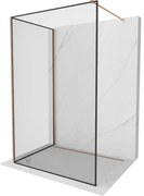 Mexen Kioto ścianka prysznicowa Walk-in 90 x 70 cm, czarna ramka, miedź szczotkowana - 800-090-212-65-70-070