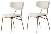 Zestaw krzeseł do jadalni Nancy White and Gold, 2 szt.