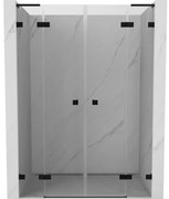 Mexen Lunar L Duo drzwi prysznicowe uchylne 140 cm, transparent, czarne - 834DL-140-000-70-00