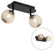 Reflektor czarny ze złotem 2-światła - Athens Wire