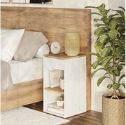 Stolik nocny biały/złoty dąb 35x35x65 dany