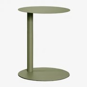 Stolik Pomocniczy Ogrodowy Okrągły Ø40 Cm Ze Stali Yannik Intensywny Verde Olive - Sklum
