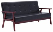 3-osobowa czarna sofa retro L7-F58