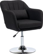 HOMCOM Krzesło obrotowe, regulowany fotel biurowy, lenopodobny poliester, metal, 60 x 60 x 79-91 cm, Szary