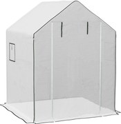 Outsunny Folia do szklarni, pokrywa zastępcza, wodoszczelna, z oknami i drzwiami na rolce, 140 x 143 x 190 cm, Biały