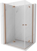 Mexen Mist-F Duo kabina prysznicowa składana lewa 75 x 70 cm, transparent, miedź szczotkowana - 8A6-075L-070P-65-00