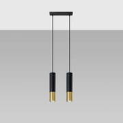 Lampa wisząca LOOPEZ 2 czarna/złoty SOLLUX  LIGHTING