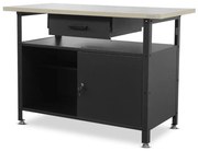 Stół warsztatowy ERIC, 1200 x 850 x 600 mm, czarny