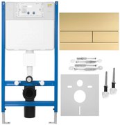 Stelaż zestaw podtynkowy K011A-Q do mis WC z przyciskiem T Złoty Szczotkowany