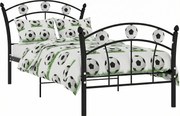 Czarne metalowe łóżko z motywem piłki 90x200 cm P5-C71