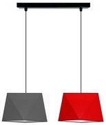 Żyrandol na lince DIAMENT 2xE27/60W/230V szaro-czerwony