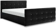 Czarne nowoczesne łóżko tapicerowane 5 rozmiarów T0-E61
