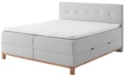 Jasnoszare łóżko boxspring ze schowkiem 180x200 cm Catania − Meise Möbel