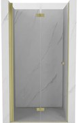 Mexen Mist-F drzwi prysznicowe składane lewe 60 cm, transparent, złote szczotkowane - 8A6-060-000-55-00-L