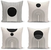 Czarno-beżowe poszewki na poduszki zestaw 4 szt. 43x43 cm – Minimalist Cushion Covers