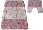 Nowoczesny różowy zestaw chodniczków łazienkowych H6-E44