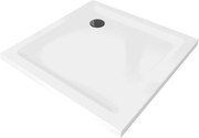 Mexen Flat brodzik kwadratowy slim 90 x 90 cm, biały, syfon czarny - 40109090B
