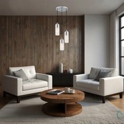 Lampa wisząca do salonu nad stolik kawowy, trzy klosze - Burgos Chrom