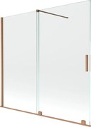 Mexen Velar parawan nawannowy 2-skrzydłowy rozsuwany 170 x 150 cm, transparent, miedź szczotkowana - 896-170-000-01-65