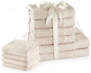 Kremowe bawełniane ręczniki zestaw 10 szt. frotte Amari – Restilo