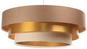 Beżowo-złota potrójna lampa wisząca glamour - S461 E1-D71
