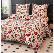 PrzytulneMieszkanie.pl PrzytulneMieszkanie.pl Pościel z mikropluszu RETRO BIRD kolorowa Rozmiar pościeli: 2 szt 70 x 90 cm | 200 x 220 cm