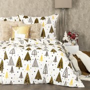 4Home Świąteczna pościel mikroflanela Nordic Tree, 140 x 220 cm, 70 x 90 cm
