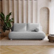 BESILIO Kanapa dwuosobowa Toby - tkanina boucle, sofa z funkcją spania- Jasnoszary